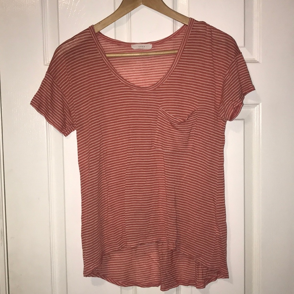 Lush Short Sleeve Striped T-shirt
